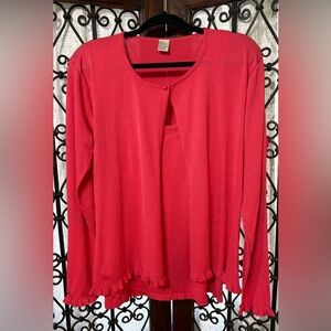 Chic Red Women's Cardigan Sweater